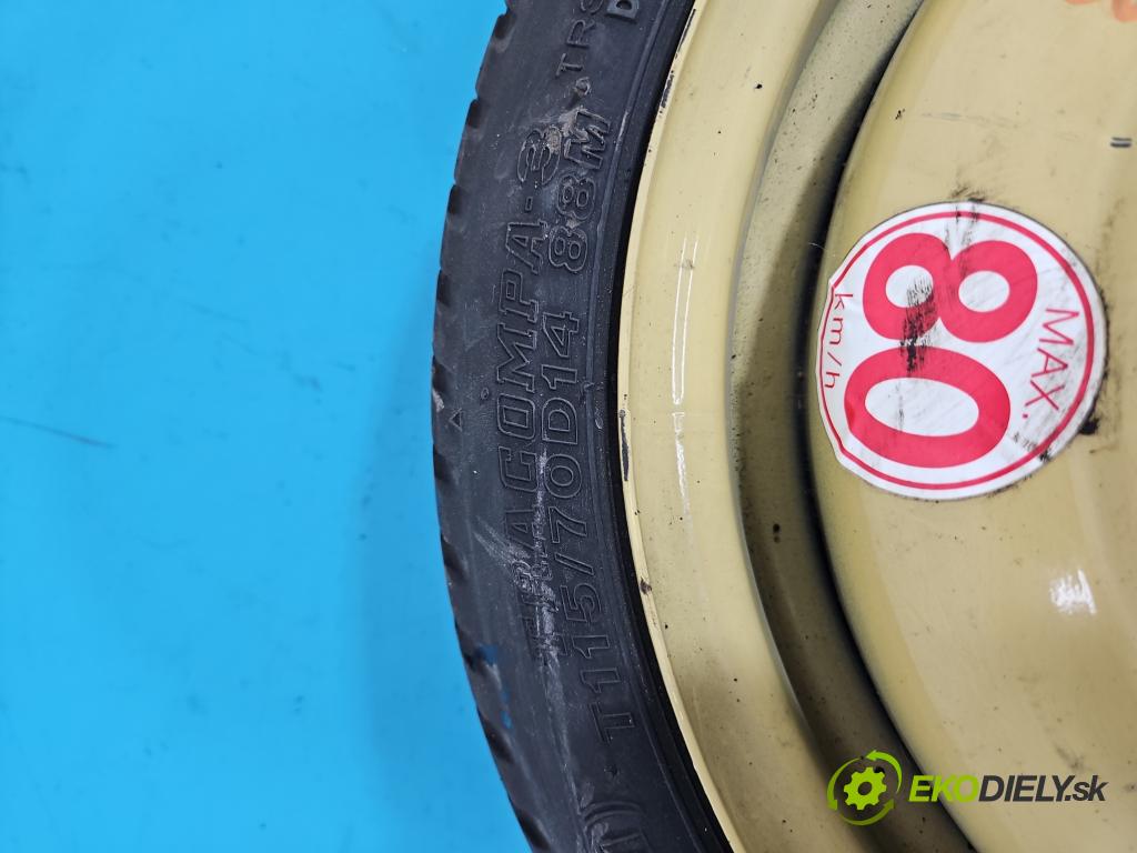 Honda City IV 2002-2008 1.4 8v 83 hp manual 61 kW 1339 cm3 4- kolo náhradní 14"