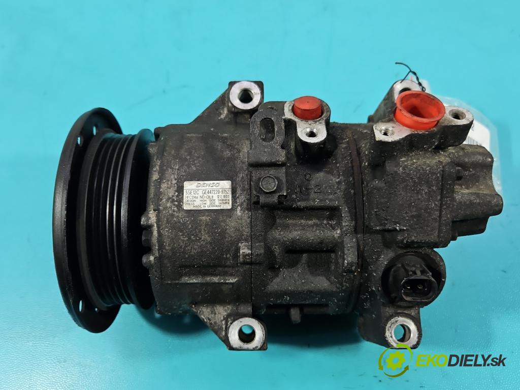 Toyota Avensis II T25 2003-2008 2.0 d4d 116 HP manual 85 kW 1995 cm3 4- Kompresor: klimatizácie 447220-9752 (Kompresor klimatizácie)