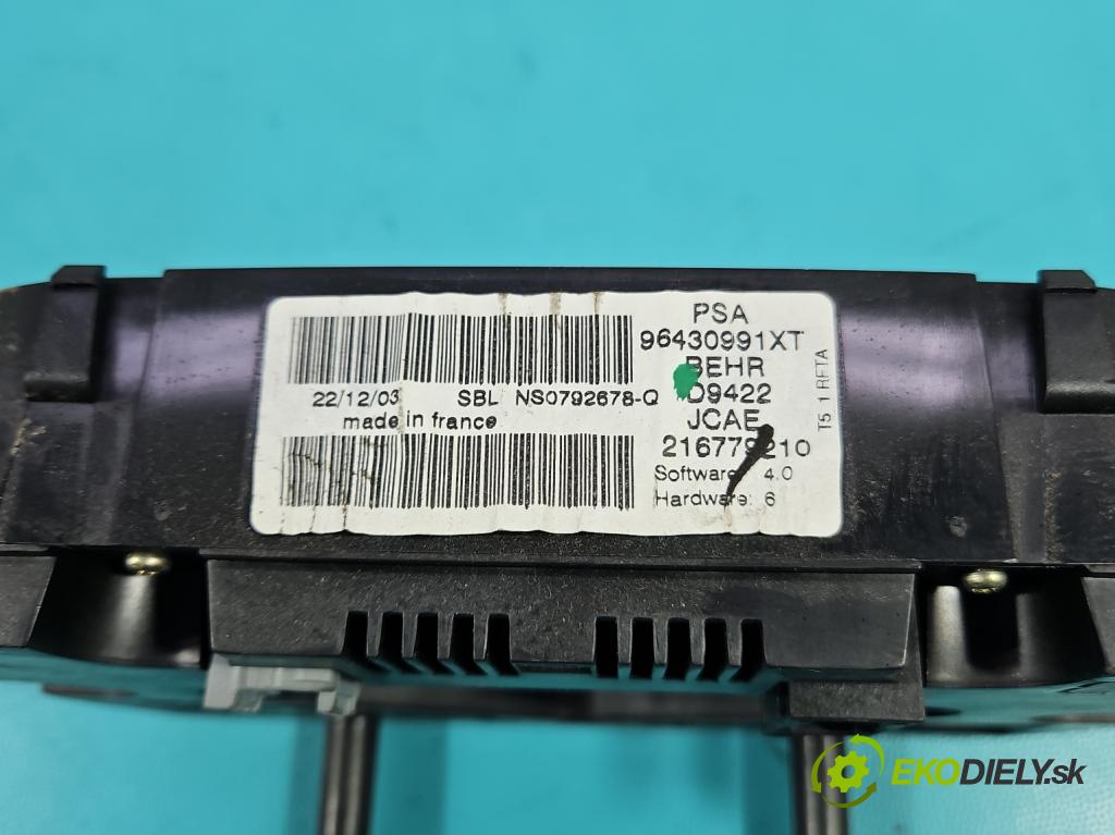 Peugeot 307 2.0 HDI 107 HP manual 79 kW 1997 cm3 5- panel kúrenia 96430991XT