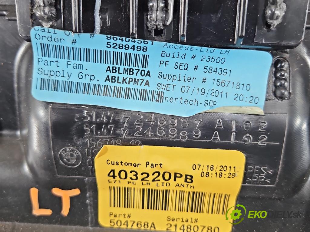 Bmw X6 E71 2007–2014 3.0d 306KM automatic 225 kW 2993 cm3 5- Čalounictví: kufra: ľavé 7246987