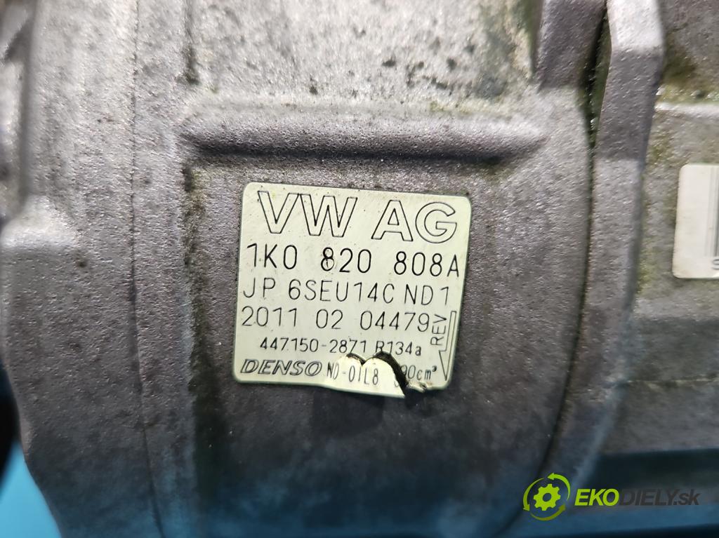 Vw Passat B7 2010-2014 2.0 TSI 211KM automatic 155 kW 1984 cm3 5- Kompresor: klíma 1K0820808A (Kompresor klimatizace)