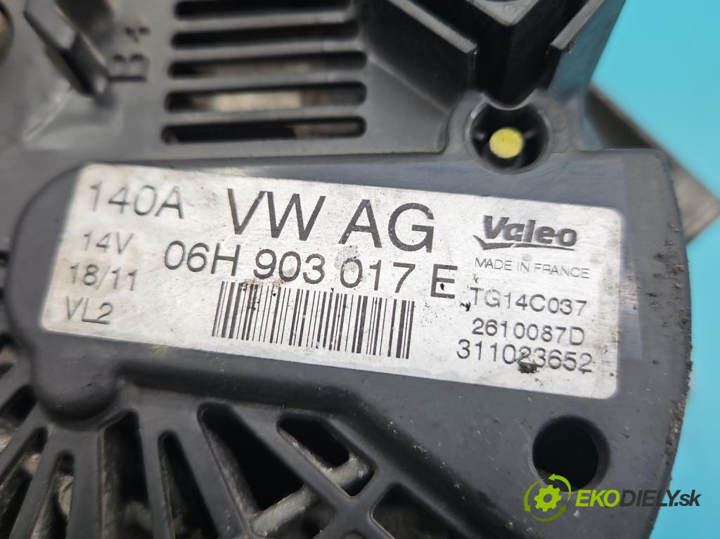 Vw Passat B7 2010-2014 2.0 TSI 211KM automatic 155 kW 1984 cm3 5- Alternator 06H903017E (Alternátor)