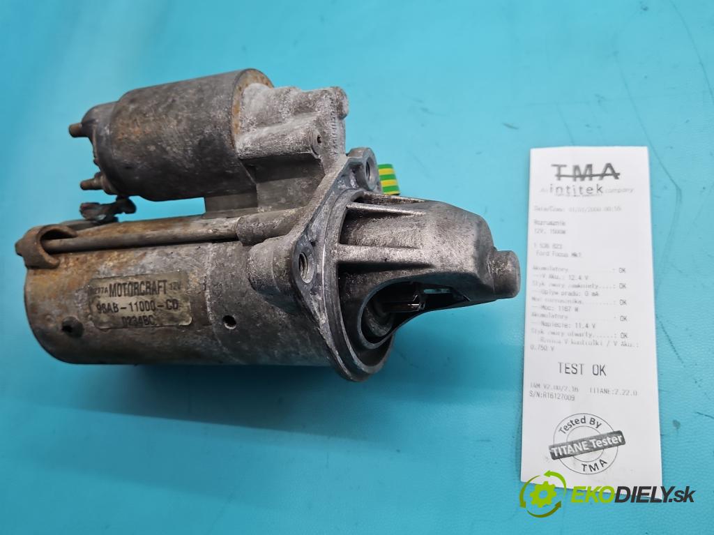 Ford Focus Mk1 1998-2004 1.6 16V 101 HP manual 74 kW 1596 cm3 5- štartér 98AB-11000-CD (Štartér)