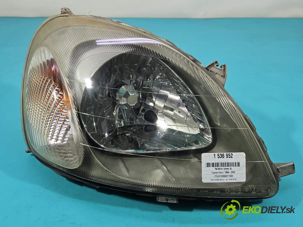 Toyota Yaris I 1999-2005 1.0 vvti 68 HP manual 50 kW 998 cm3 3- Reflektor: pravý  (Svetlo predné pravé)