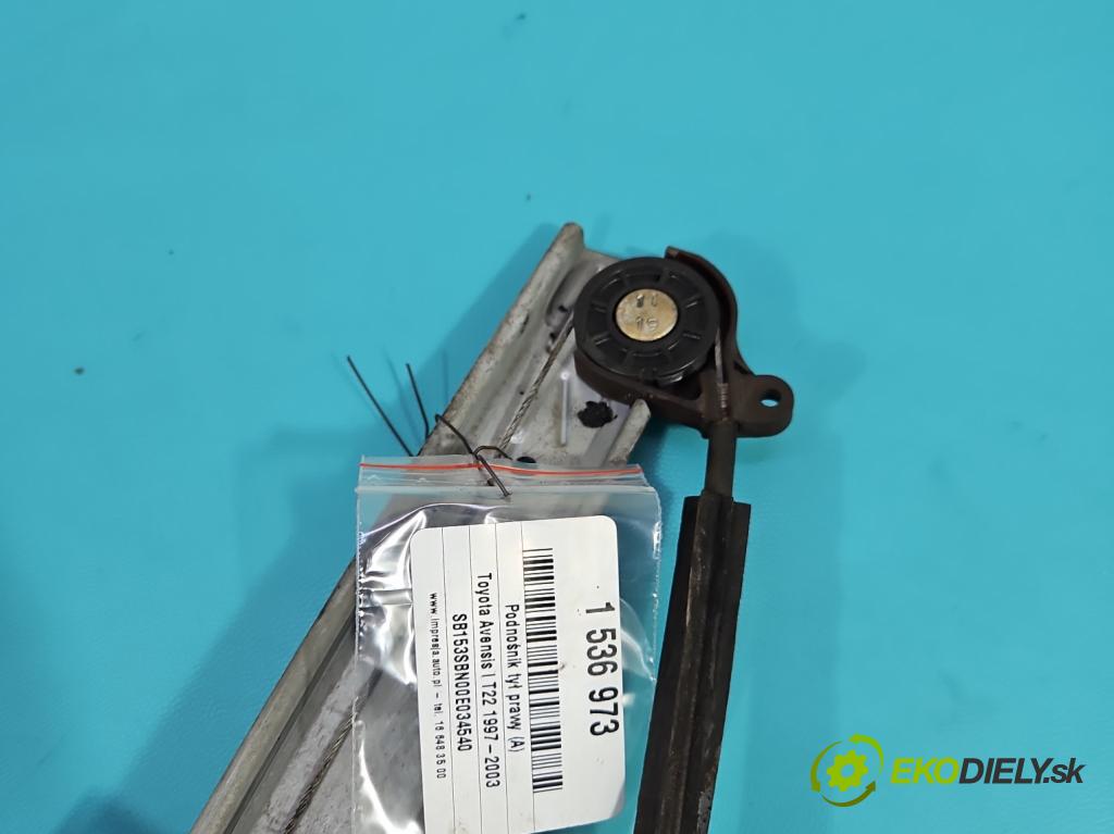 Toyota Avensis I T22 1997-2003 2.0 16V 124hp manual 91 kW 1998 cm3 4- mechanizmus okna zadné pravý 0130821745