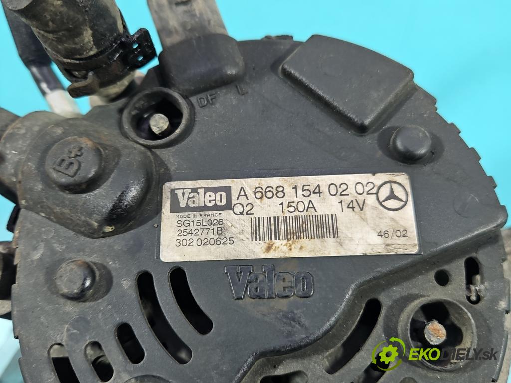 Mercedes Vaneo 1.7 cdi 91 KM manual 67 kW 1689 cm3 5- Alternator SG15L026 (Alternátor)