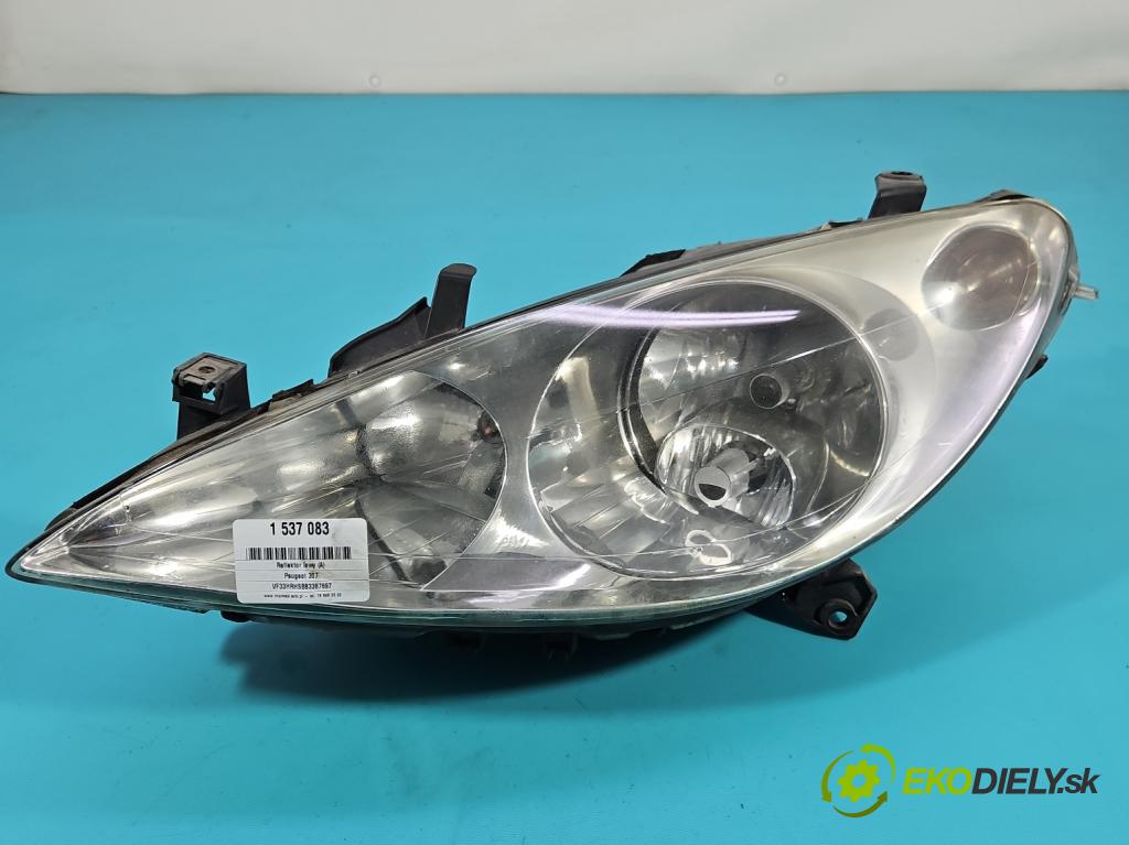 Peugeot 307 2.0 HDI 107 HP manual 79 kW 1997 cm3 5- Reflektor: ľavý 9641615780 (Kľučka dverí ostatné)