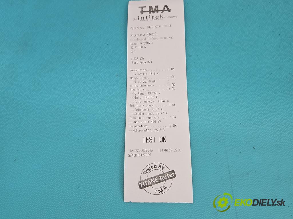 Ford Kuga Mk1 2008-2013 2.0 tdci 136 HP manual 100 kW 1997 cm3 5- Alternator 0986049071 (Alternátor)