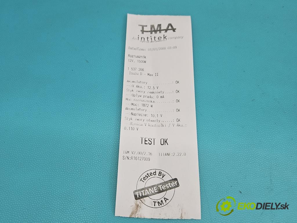 Isuzu D-Max II 2011-2019 2.5d 163 HP manual 120 kW 2499 cm3 2- štartér 8981836550 (Štartér)