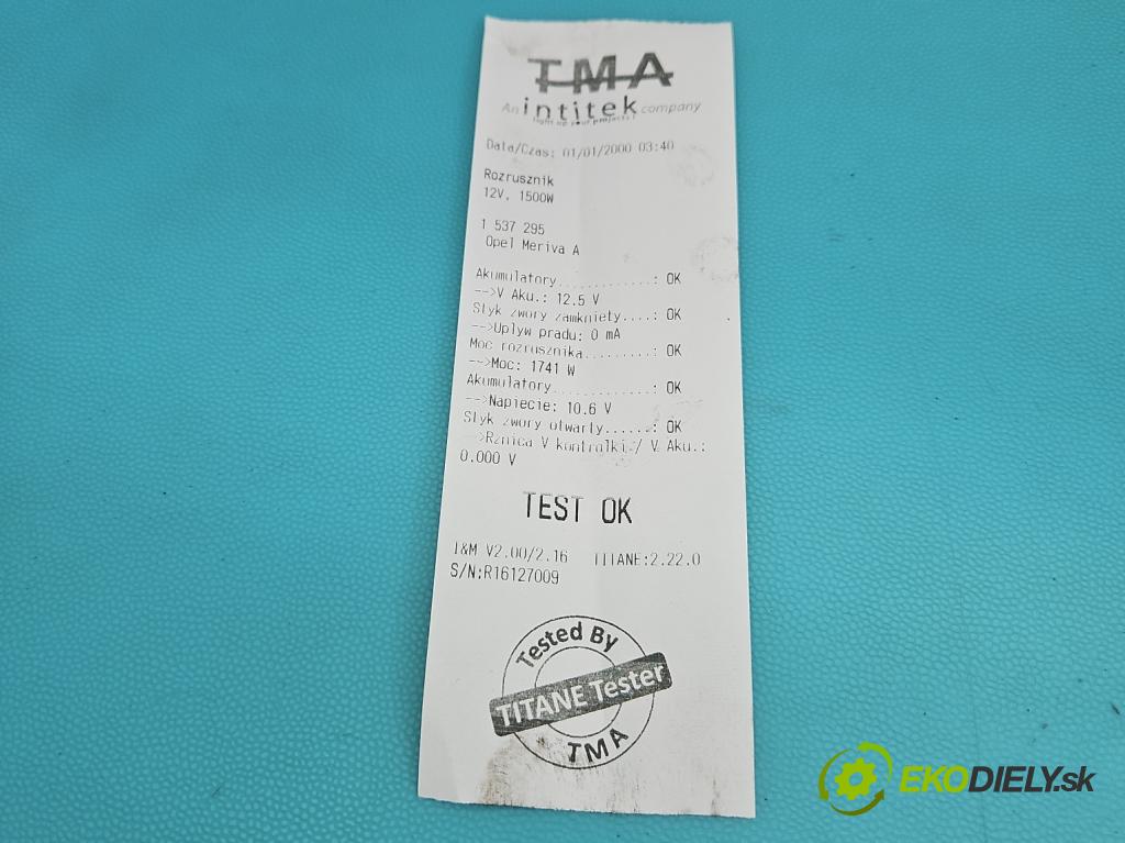 Opel Meriva A 2002-2010 1.3 cdti 75 HP manual 55 kW 1248 cm3 5- štartér 55221292 (Štartér)