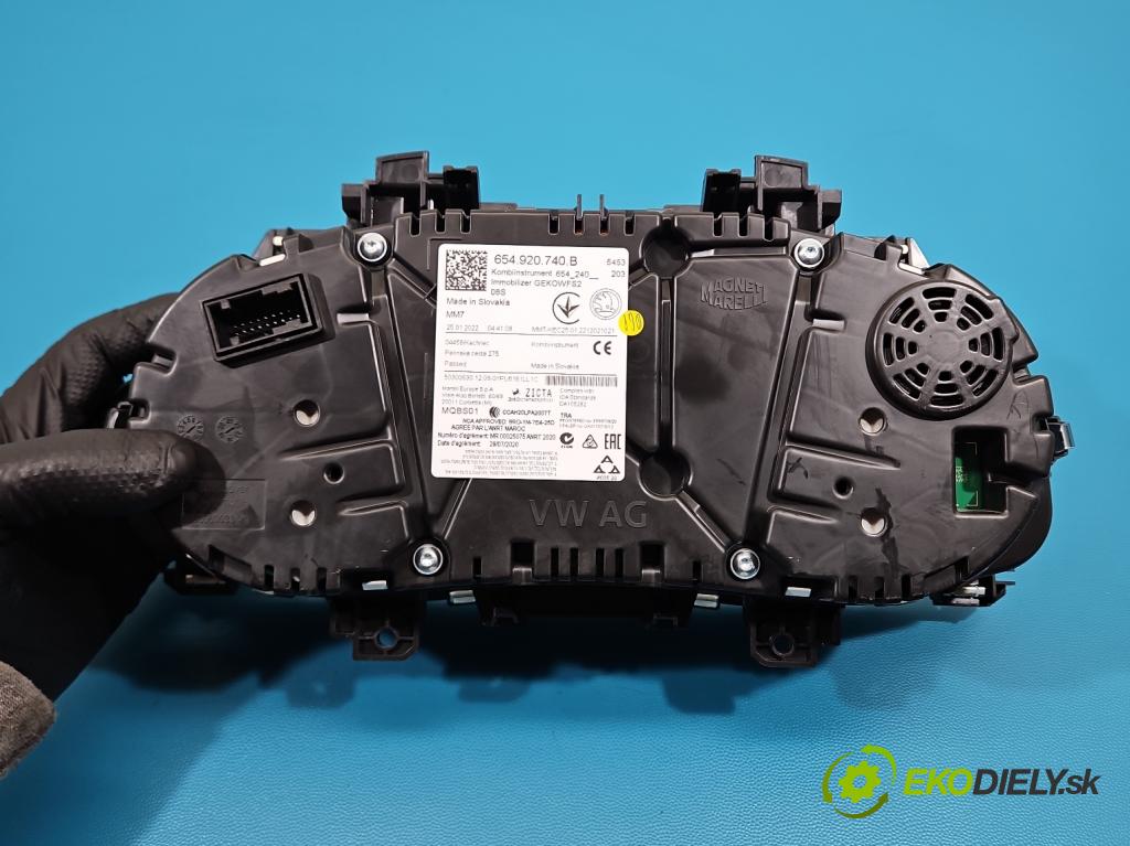 Skoda Scala 2019- 1.0 tsi 114 HP manual 84 kW 999 cm3 5- prístrojovka/ budíky 654920740B (Prístrojová doska)