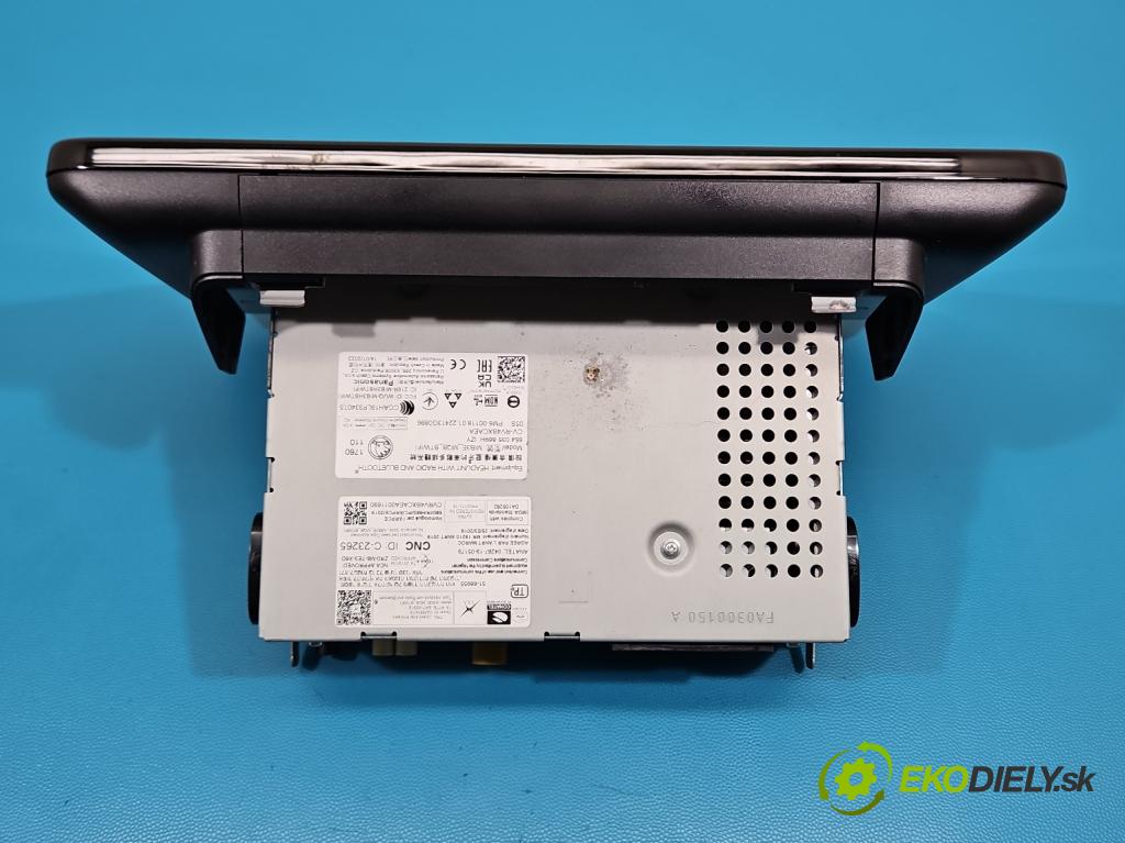 Skoda Scala 2019- 1.0 tsi 114 HP manual 84 kW 999 cm3 5- Radio originál 654035869H
