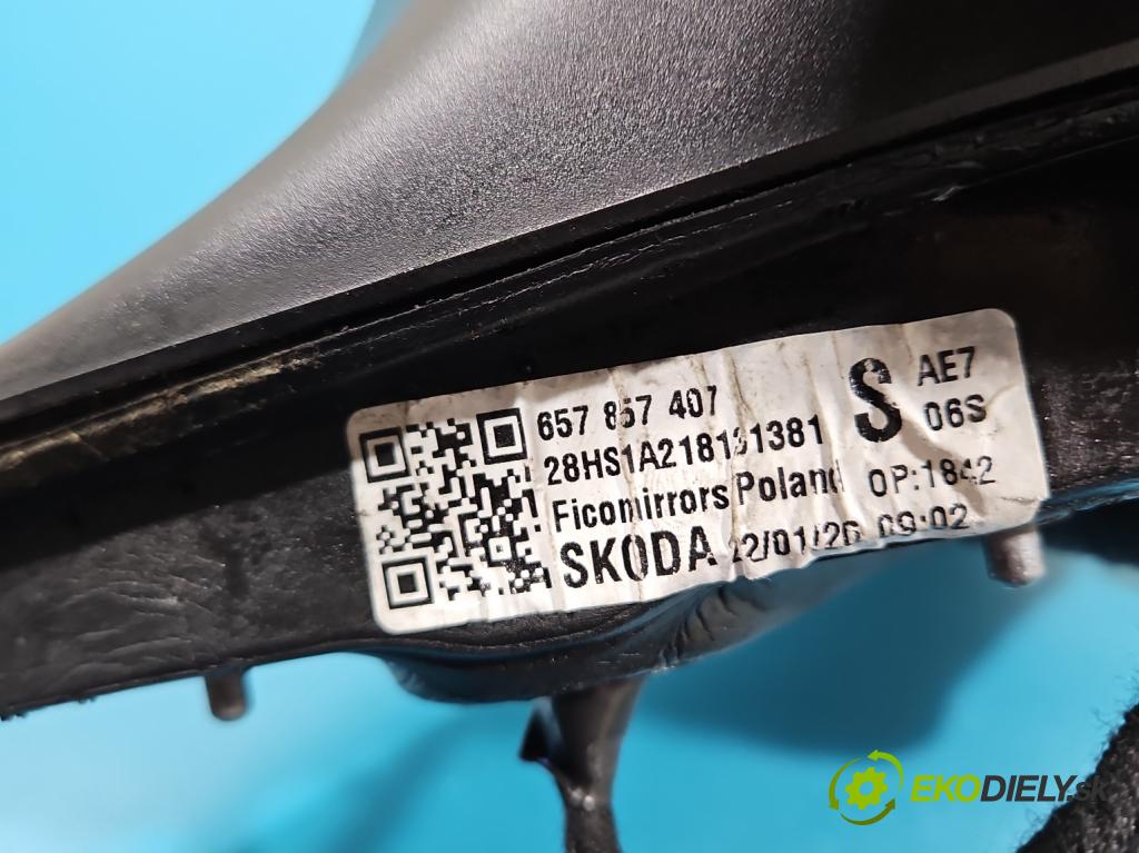 Skoda Scala 2019- 1.0 tsi 114 HP manual 84 kW 999 cm3 5- zrkadlo ľavé 657857407 (Kľučka dverí ostatné)