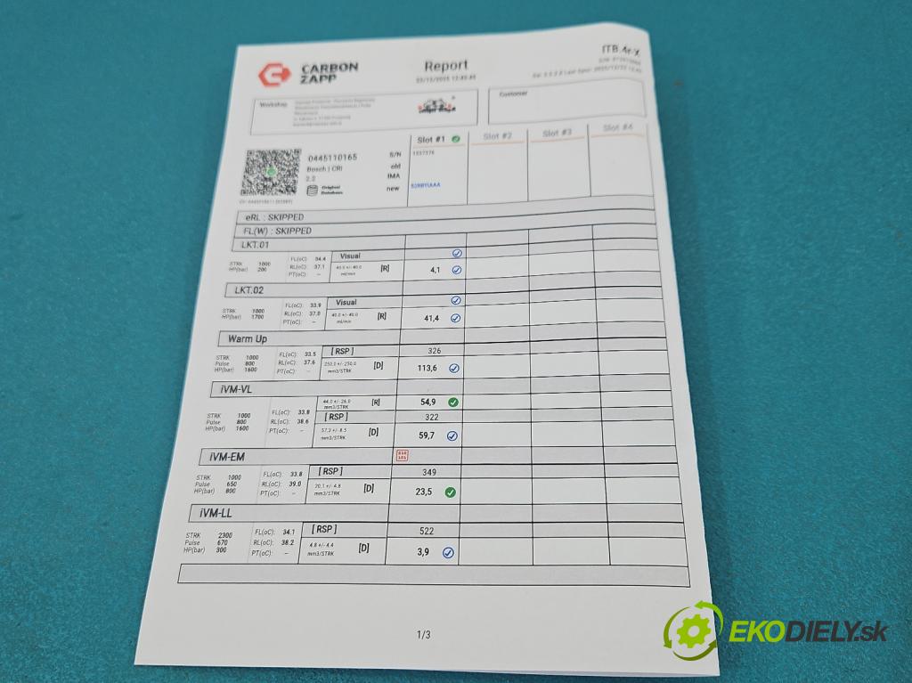 Opel Astra III 2004-2014 1.9 cdti 101 HP manual 74 kW 1910 cm3 5- vstrek 0445110165 (Vstrekovač paliva)