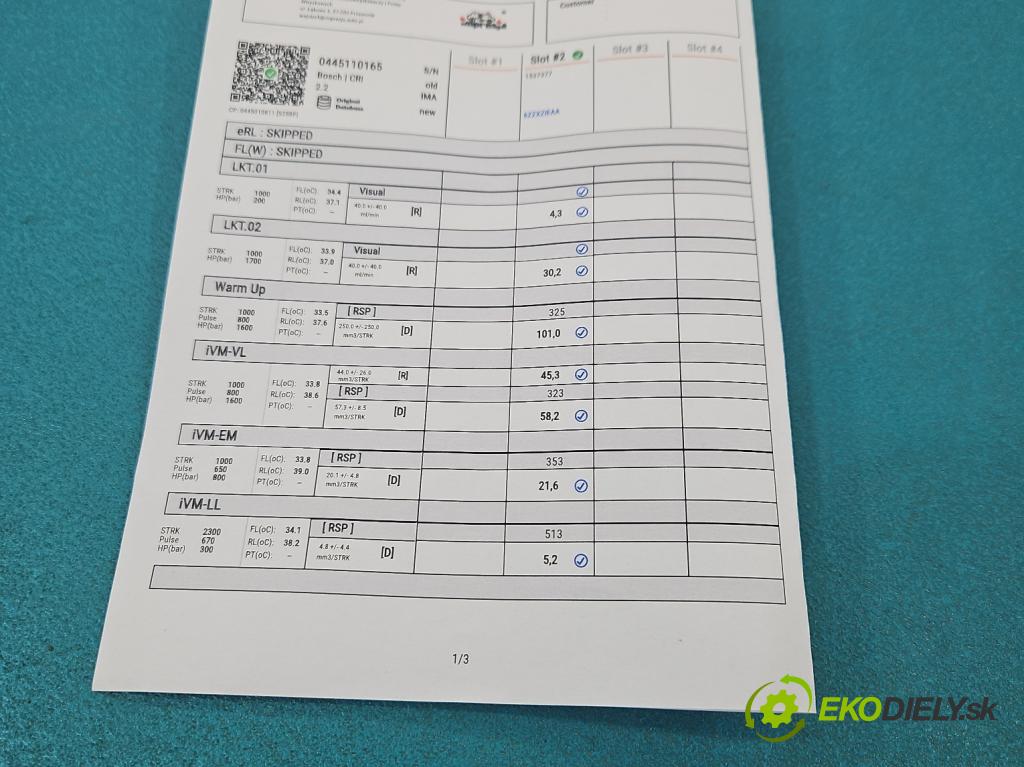 Opel Astra III 2004-2014 1.9 cdti 101 HP manual 74 kW 1910 cm3 5- vstrek 0445110165 (Vstrekovač paliva)