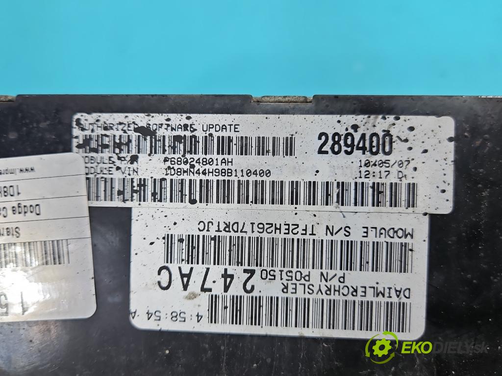 Dodge Caravan V 2007-2020 3.3 V6 178HP: automatic 131 kW 3301 cm3 5- riadiaca jednotka motora P05150247AC