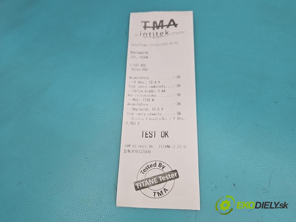 Volvo V50 2.0d 136 HP manual 100 kW 1997 cm3 5- štartér 4M5T-11000-FB (Štartér)