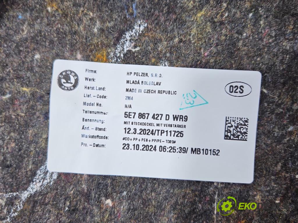 Skoda Octavia IV 2019- 1.5 TSI 150 HP automatic 110 kW 1498 cm3 5- Čalounictví: kufra: ľavé 5E7867427D