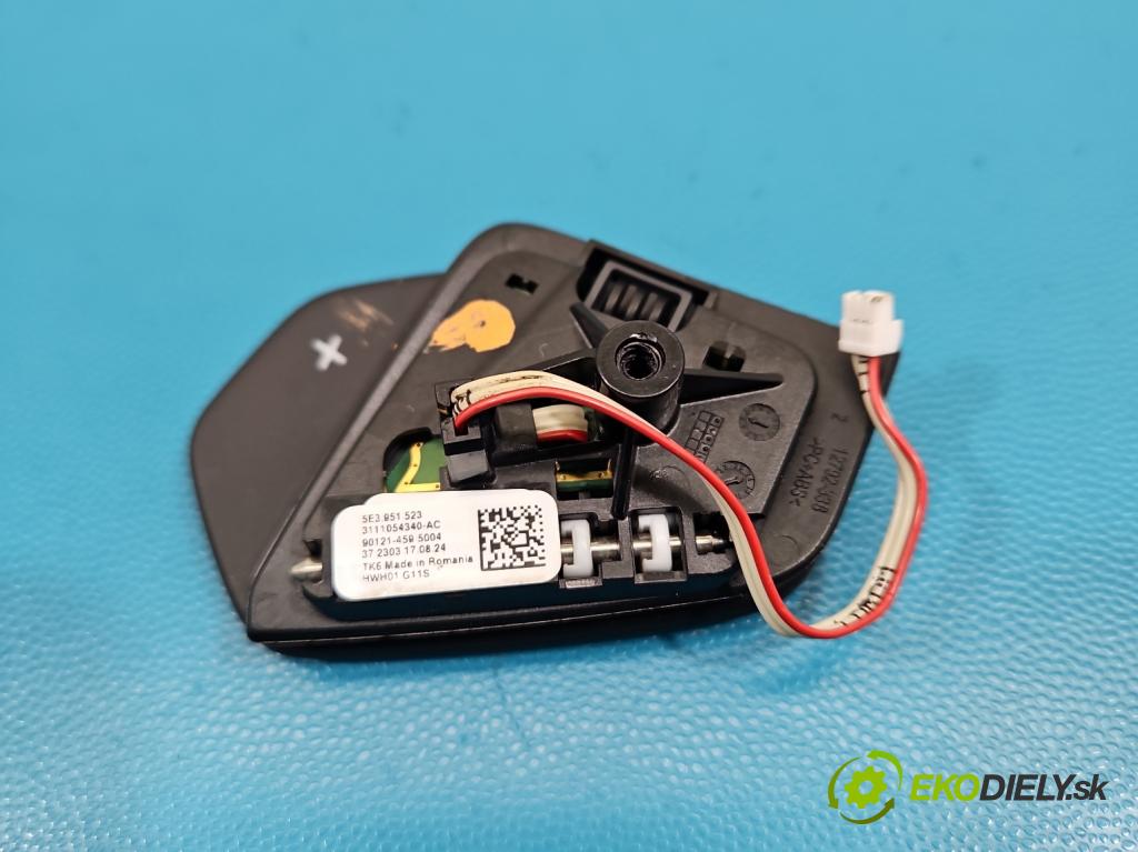 Skoda Octavia IV 2019- 1.5 TSI 150 HP automatic 110 kW 1498 cm3 5- prepínač multifunkční: řízení: 5E3951523 (Prepínacie páčky pod volantom)