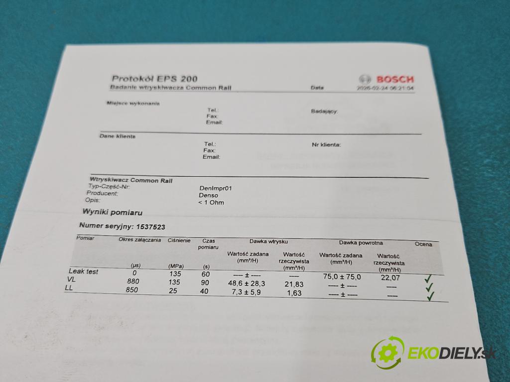 Toyota Corolla Verso I 2001-2004 2.0 D4D 90 HP manual 66 kW 1995 cm3 5- vstrek 23670-27020 (Vstrekovač paliva)