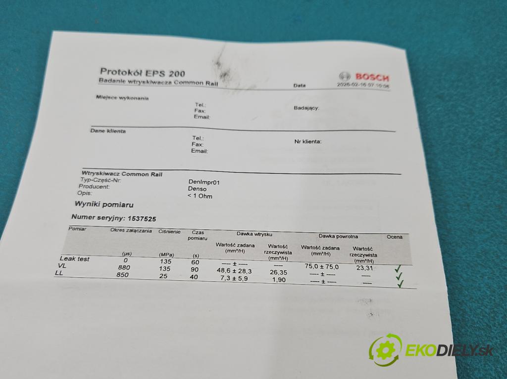 Toyota Corolla Verso I 2001-2004 2.0 D4D 90 HP manual 66 kW 1995 cm3 5- vstrek 23670-27020 (Vstrekovač paliva)