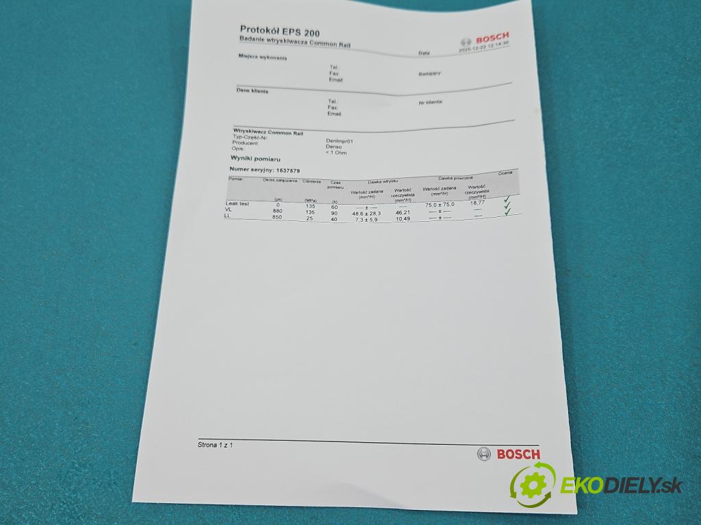 Isuzu D-Max II 2011-2019 2.5 crdi 163 HP manual 120 kW 2499 cm3 2- vstrek 8-98260109-0 (Vstrekovač paliva)