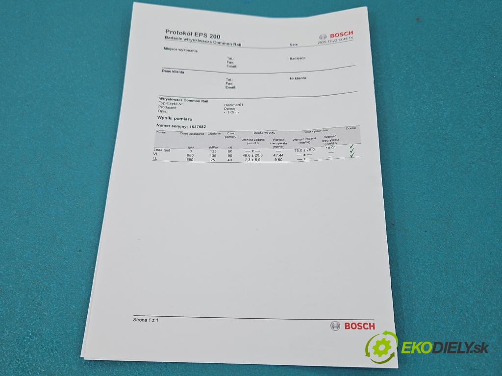 Isuzu D-Max II 2011-2019 2.5 crdi 163 HP manual 120 kW 2499 cm3 2- vstrek 8-98260109-0 (Vstrekovač paliva)