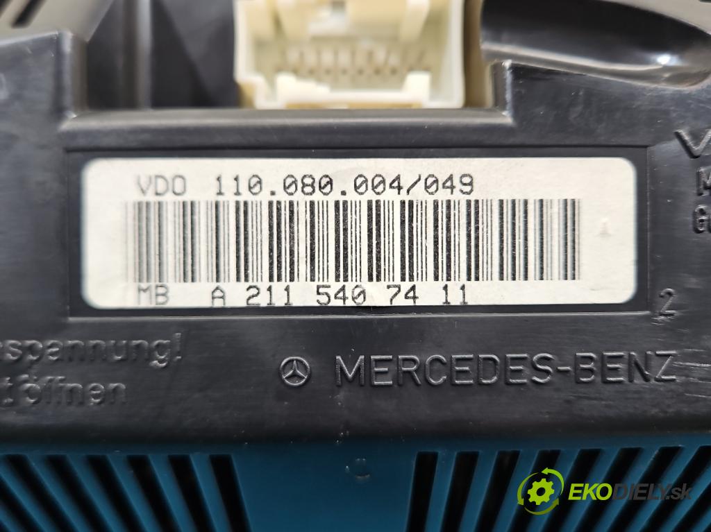 Mercedes E W211 2002-2009 2.7 cdi 177 HP automatic 130 kW 2685 cm3 4- prístrojovka/ budíky A2115407411 (Prístrojová doska)