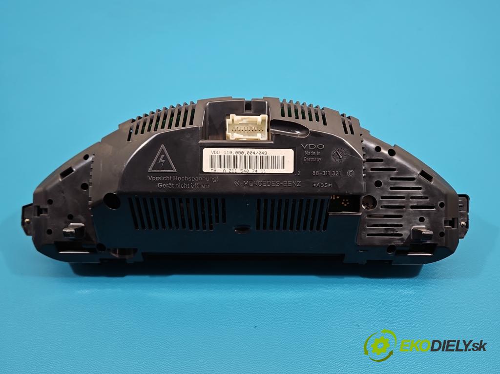 Mercedes E W211 2002-2009 2.7 cdi 177 HP automatic 130 kW 2685 cm3 4- prístrojovka/ budíky A2115407411 (Prístrojová doska)