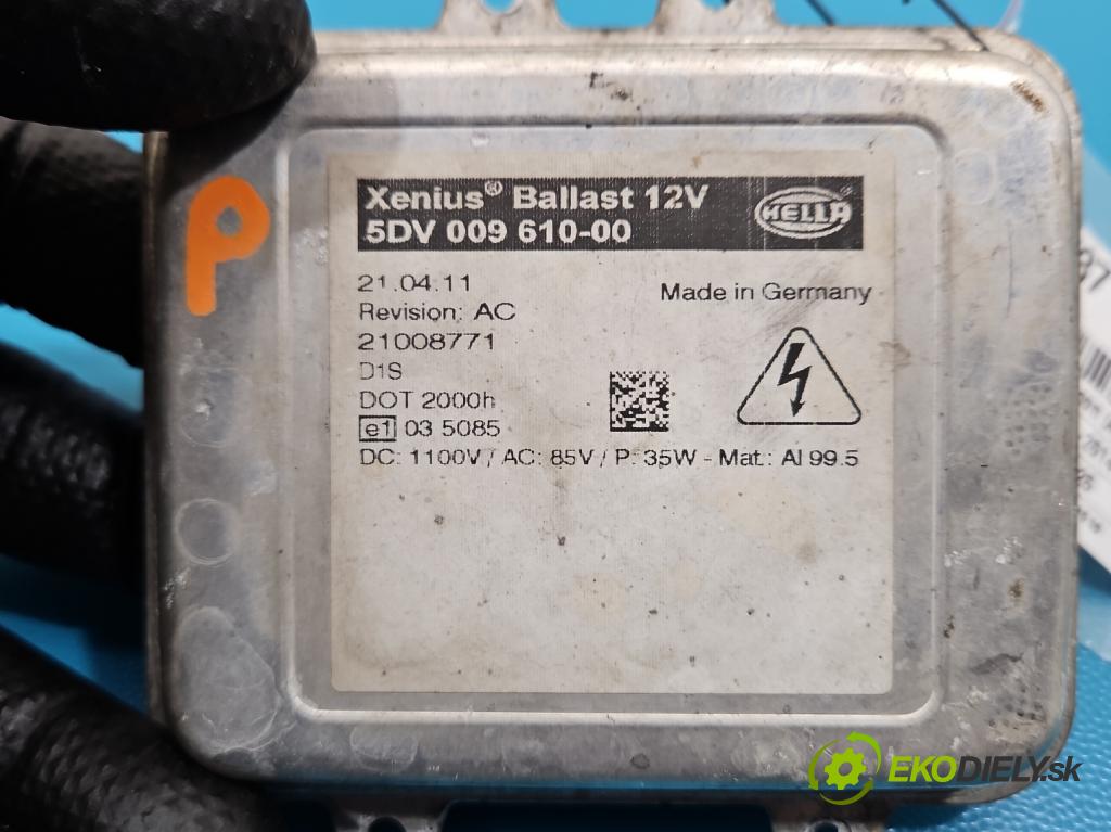 Bmw X6 E71 2007–2014 3.0d 306KM automatic 225 kW 2993 cm3 5- střídač: xenon 5DV009610-00 (Riadiaca jednotka xenónu)