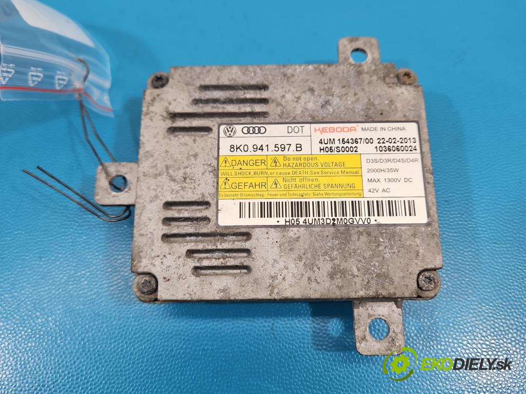 Audi Q5 2008-2016 2.0 TFSI 224hp automatic 165 kW 1984 cm3 5- střídač: xenon 8K0941597B (Riadiaca jednotka xenónu)