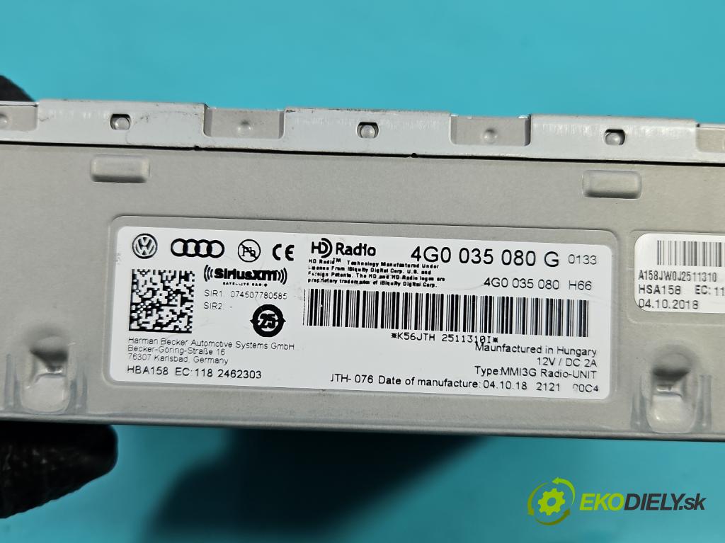 Audi Q5 2008-2016 2.0 TFSI 224hp automatic 165 kW 1984 cm3 5- Radio originál 4G0035080G