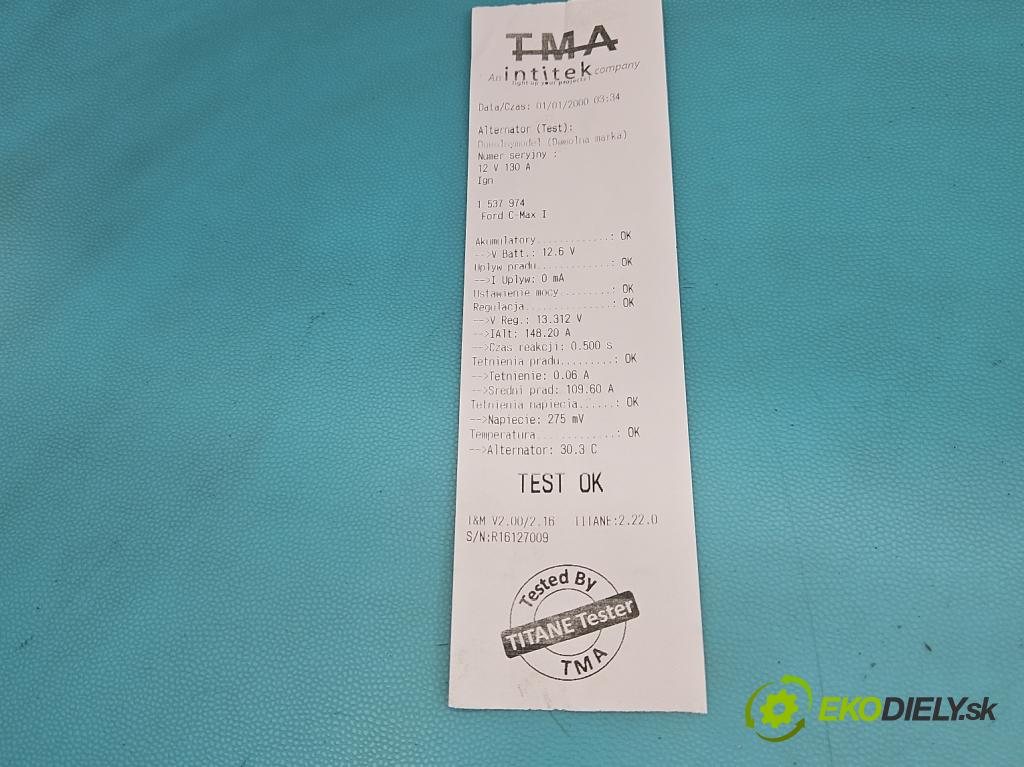 Ford C-Max I 2003-2010 2.0 tdci 136 HP manual 100 kW 1997 cm3 5- Alternator  (Alternátor)