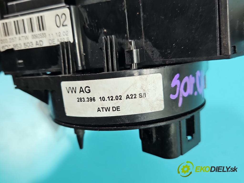 Vw Polo IV 9N 2001-2009 1.9 sdi 64 HP manual 47 kW 1896 cm3 5- prepínač komplex: 6Q0953503AD (Prepínacie páčky pod volantom)