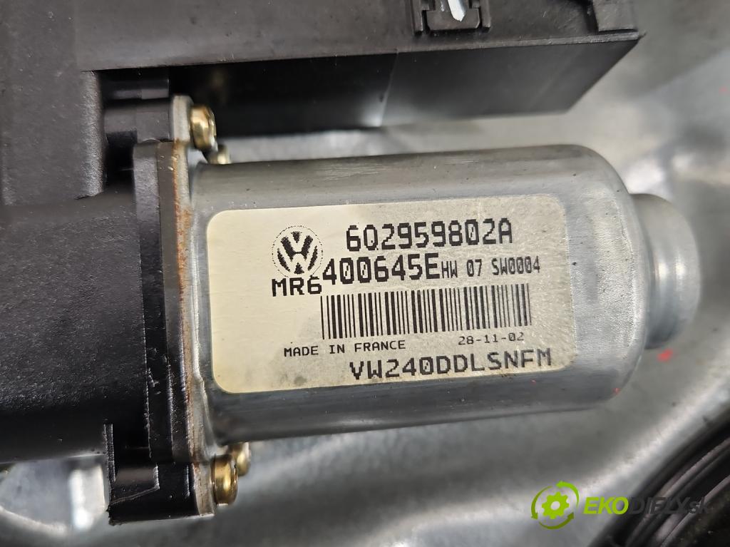 Vw Polo IV 9N 2001-2009 1.9 sdi 64 HP manual 47 kW 1896 cm3 5- mechanizmus okna predné ľavý 6Q2959802A