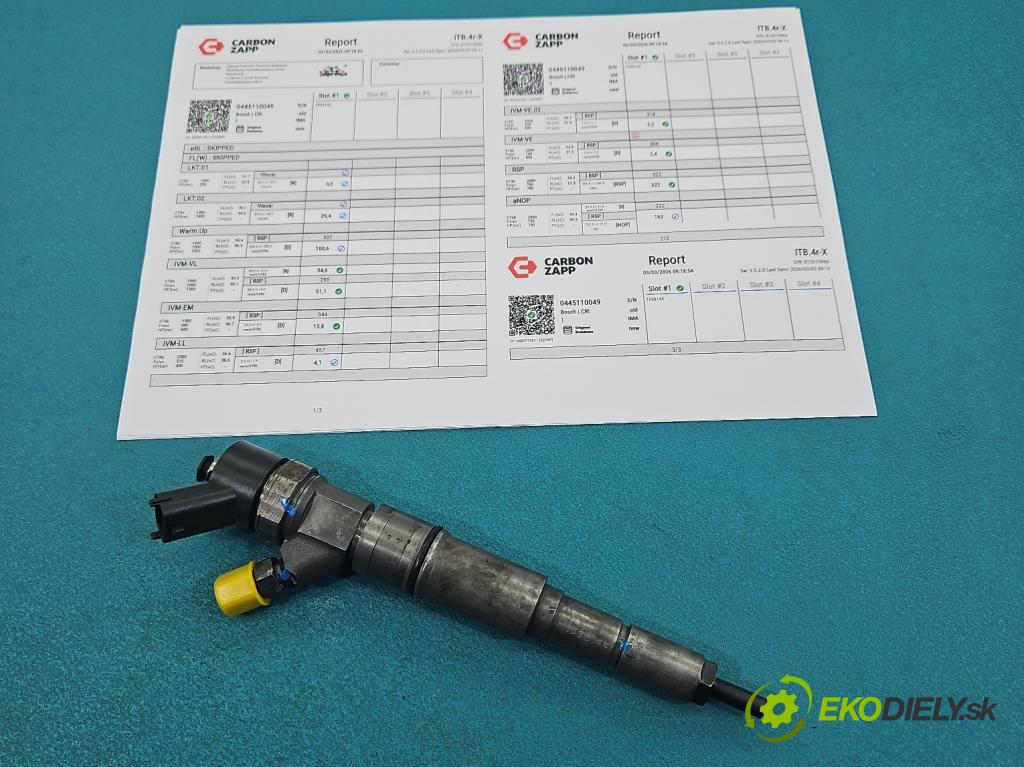 Opel Omega B 1994-2003 2.5 DTI 150 hp automatic 110 kW 2497 cm3 4- vstřikovač 0445110049 (Vstřikovač paliva)