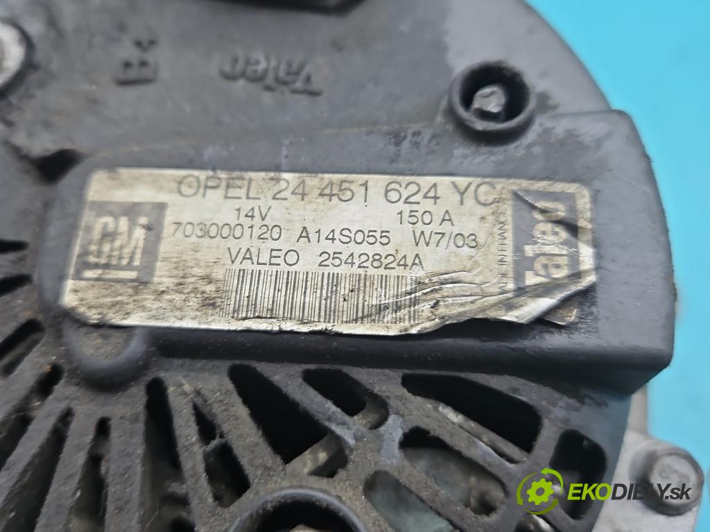 Opel Omega B 1994-2003 2.5 DTI 150 HP automatic 110 kW 2497 cm3 4- Alternator 24451624YC (Alternátor)