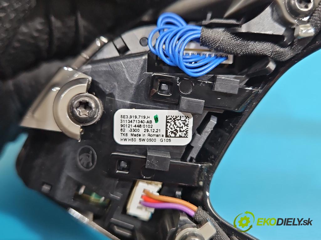 Skoda Scala 2019- 1.0 tsi 114 HP manual 84 kW 999 cm3 5- prepínač multifunkční: řízení: 5E3919719H (Prepínacie páčky pod volantom)