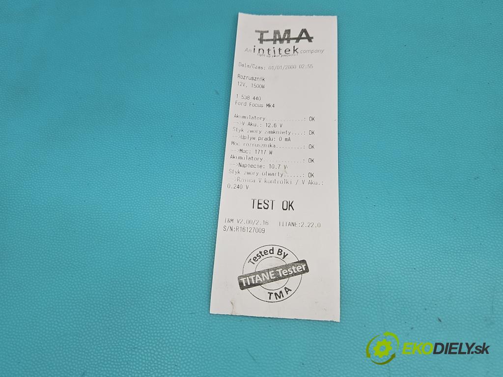 Ford Focus Mk4 2018- 1.5 TDCI 120 HP automatic 88 kW 1499 cm3 5- štartér JX6T-11000-ZA (Štartér)
