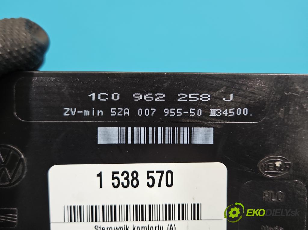 Vw Golf IV 1997-2003 1.9 tdi 101 HP manual 74 kW 1896 cm3 3- riadiaca jednotka komfortu 1C0962258J