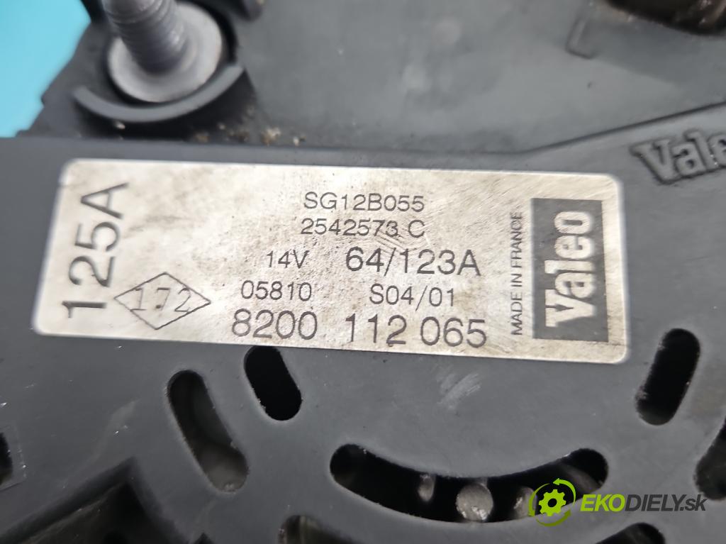 Renault Laguna II 2001-2007 1.8 16V 121KM manual 89 kW 1783 cm3 5- Alternator 8200112065 (Alternátor)