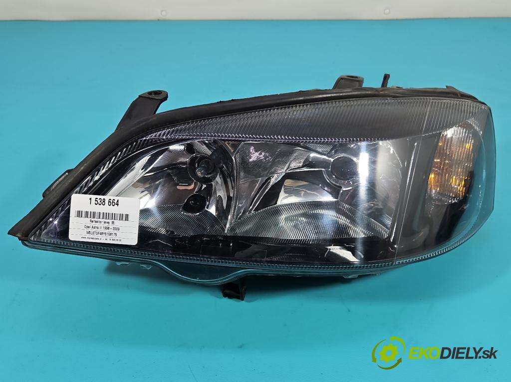 Opel Astra II 1998-2009 1.6 75 HP manual 55 kW 1598 cm3 5- Reflektor: ľavý  (Kľučka dverí ostatné)