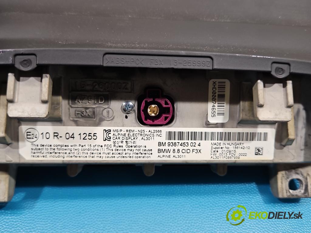 Bmw 3 F34 2013-2020 2.0d 190 HP automatic 140 kW 1999 cm3 5- Zobrazit: 9387453 (Prístrojová doska)