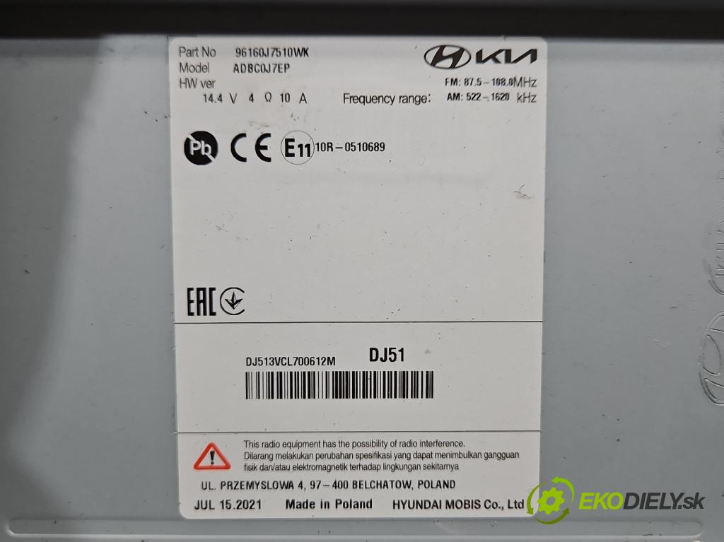 Kia Ceed III 2018- 1.5 160 HP automatic 117.5 kW 1482 cm3 5- Radio originál 96160J7510WK