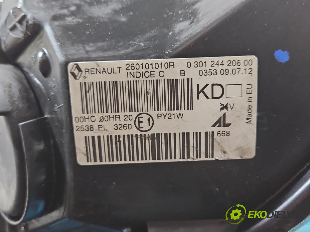 Renault Megane III 2008-2016 1.4 TCE: 131 HP manual 96 kW 1397 cm3 5- Reflektor: pravý 260101010R (Svetlo predné pravé)