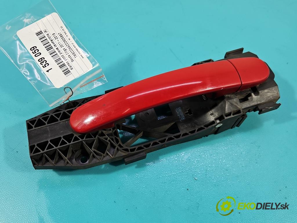 Skoda Citigo 2011-2019 1.0 MPI 60 HP manual 44 kW 999 cm3 5- rukoväť predné pravé mimo: 5N0839885H (Kľučka dverí ostatné)