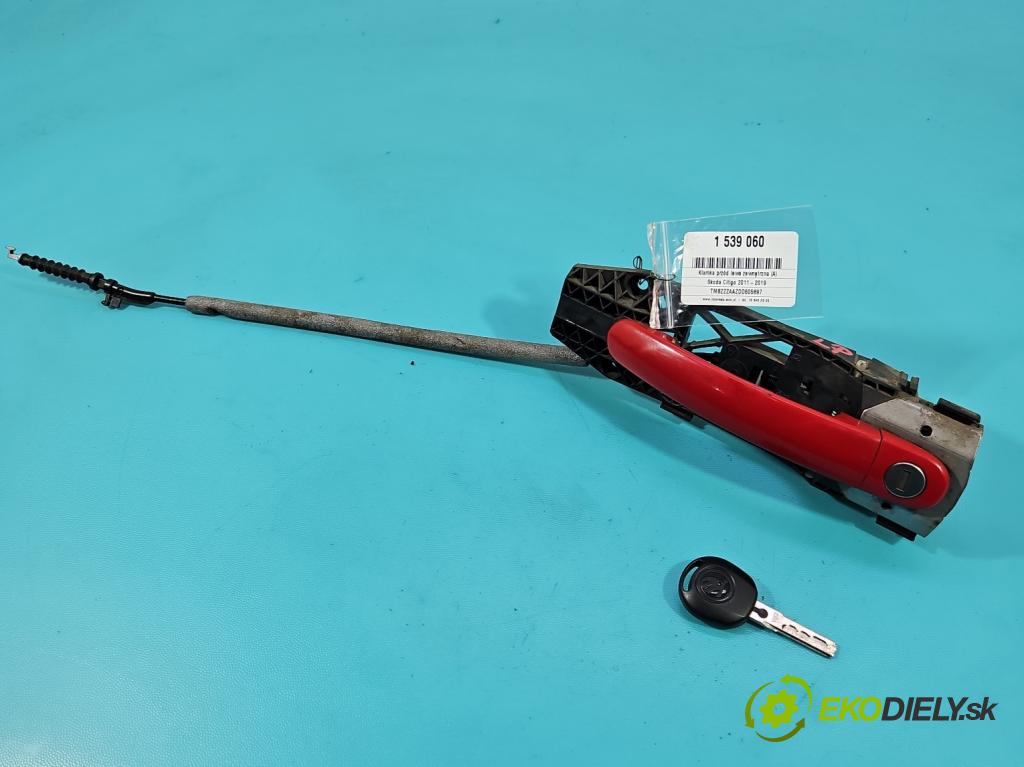 Skoda Citigo 2011-2019 1.0 MPI 60 HP manual 44 kW 999 cm3 5- rukoväť predné ľavé mimo: 5N0837885H (Kľučka dverí vonkajšia predná ľavá)