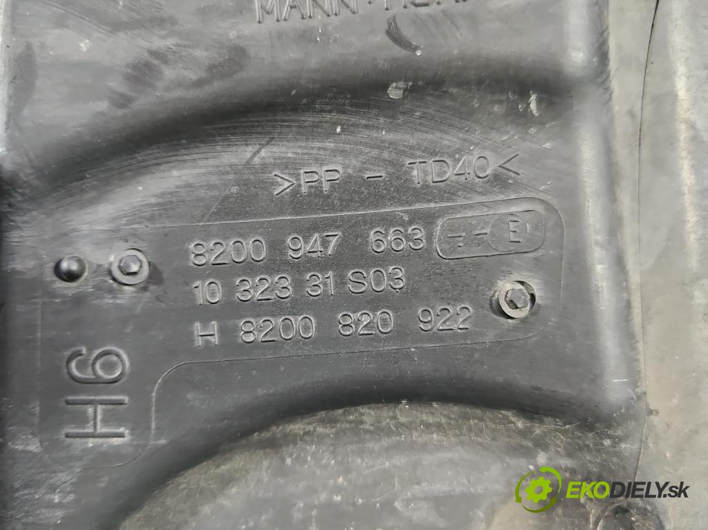Renault Megane III 2008-2016 1.4 TCE: 131 HP manual 96 kW 1397 cm3 5- obal filtra vzduchu 8200947663E (Obal vzduchového filtra)