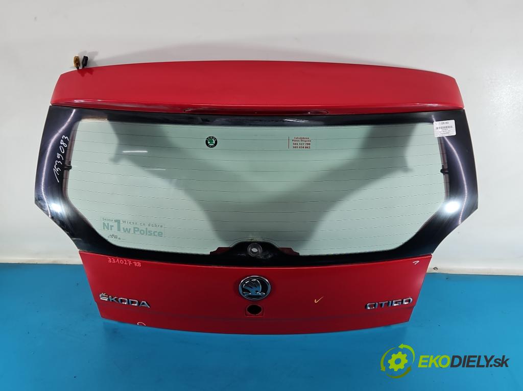 Skoda Citigo 2011-2019 1.0 MPI 60 hp manual 44 kW 999 cm3 5- zadní kufrové dveře  (Zadní kapota (kufr))