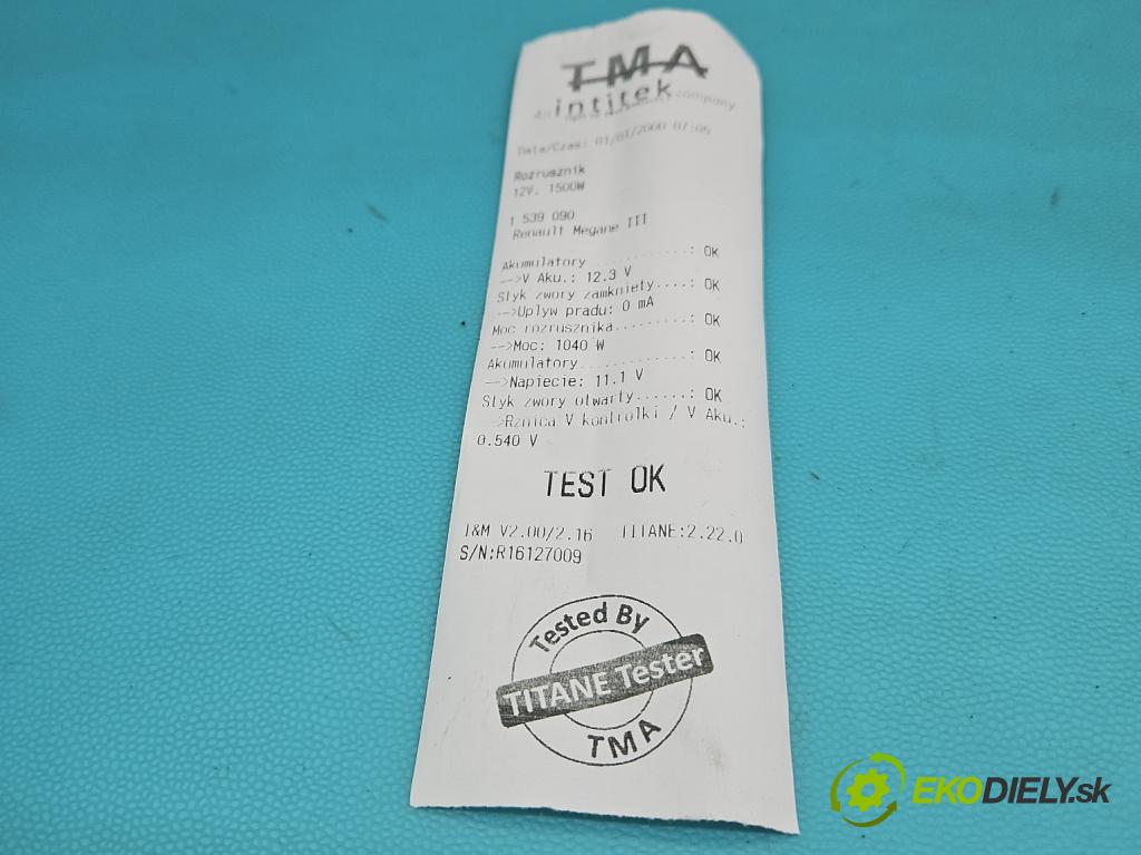 Renault Megane III 2008-2016 1.4 TCE: 131 HP manual 96 kW 1397 cm3 5- štartér 233001007X (Štartér)